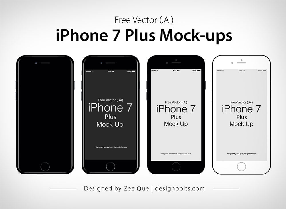 Free Vector Flat & Official Apple iPhone 7 Plus Mockup In