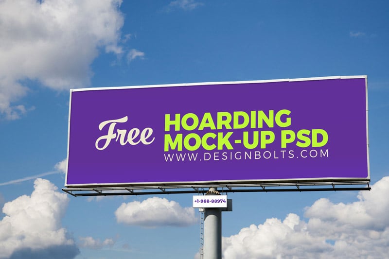Free Outdoor Advertising Hoarding Mockup PSD
