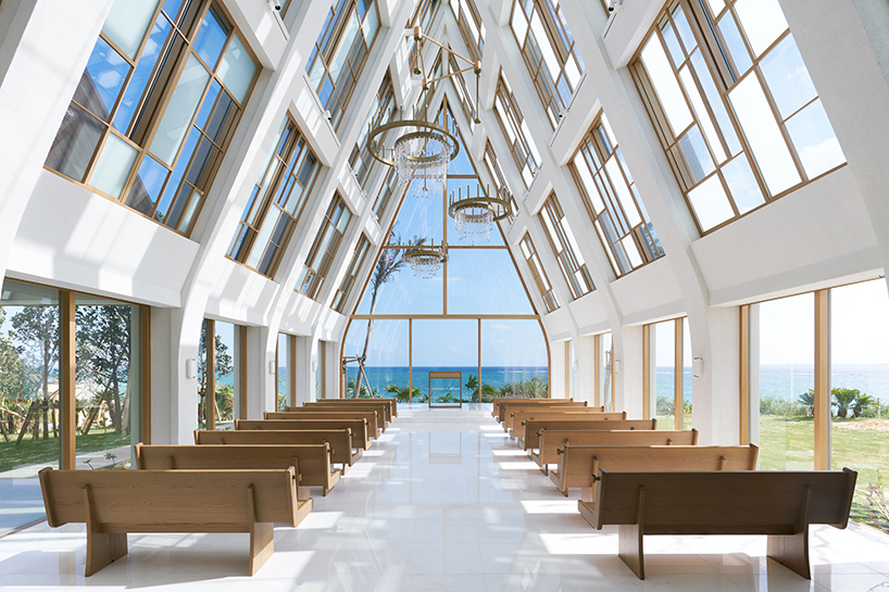 general design’s lightfilled wedding chapel in ginoza frames views of