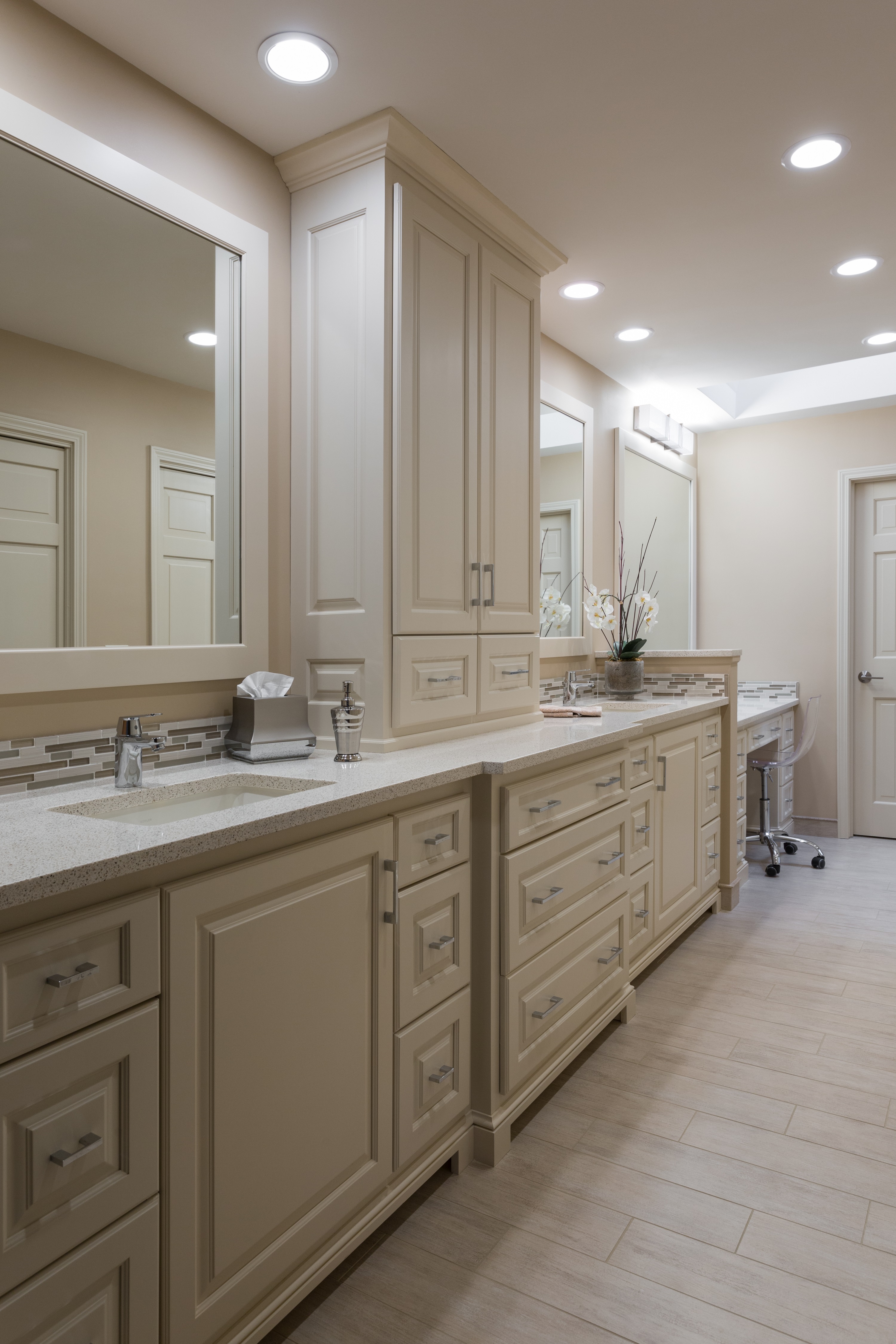 1980's Bathroom Gets Transitional Transformation A Design Connection