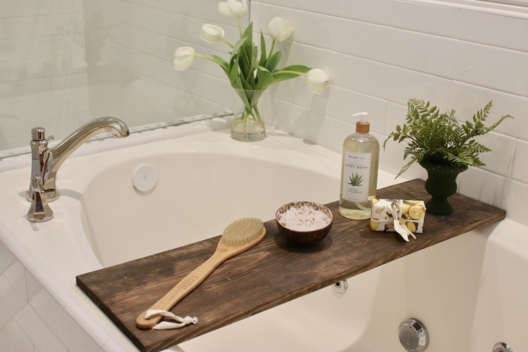 DIY Bathtub Tray No Tools Needed Design Dazzle
