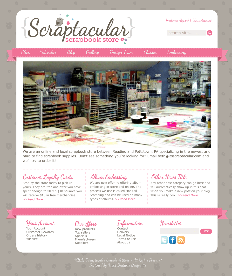 Scrapbooking Store site Design Boutique  Design Blog designs Consulting Design