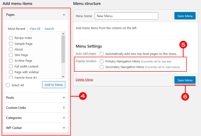 Add a Navigation Menu in WordPress