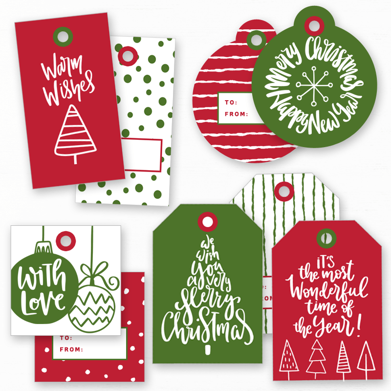 Free Printable Christmas Tags – 9 Different Designs!