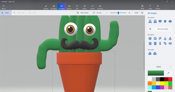 Paint 3D Tutorials Tipps zum 3DTool von Microsoft im Video