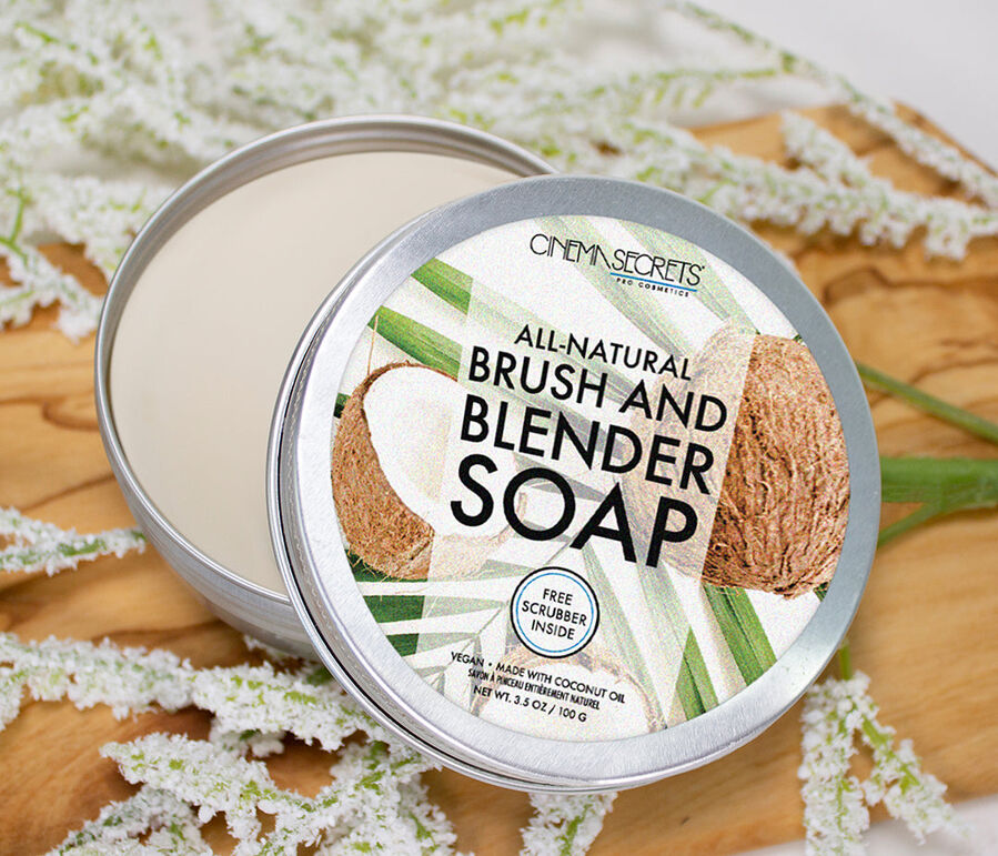 All Natural Solid Brush Soap with Scrubber