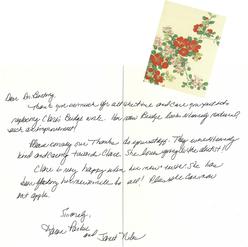 Huntingdon Valley Dentist Patient Testimonials Dr. Steven C. Bunting