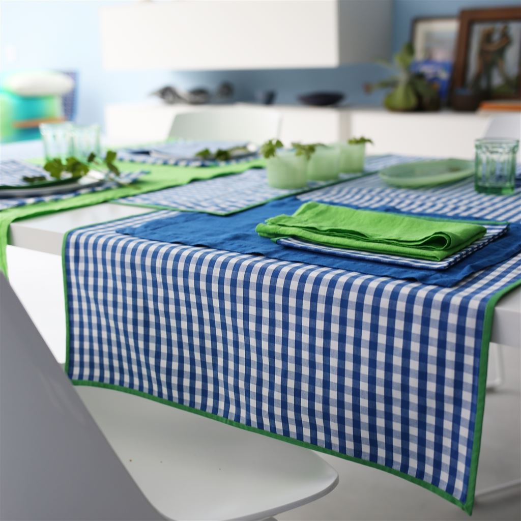 Saliya Cobalt Runner, Placemats & Napkins Designers Guild