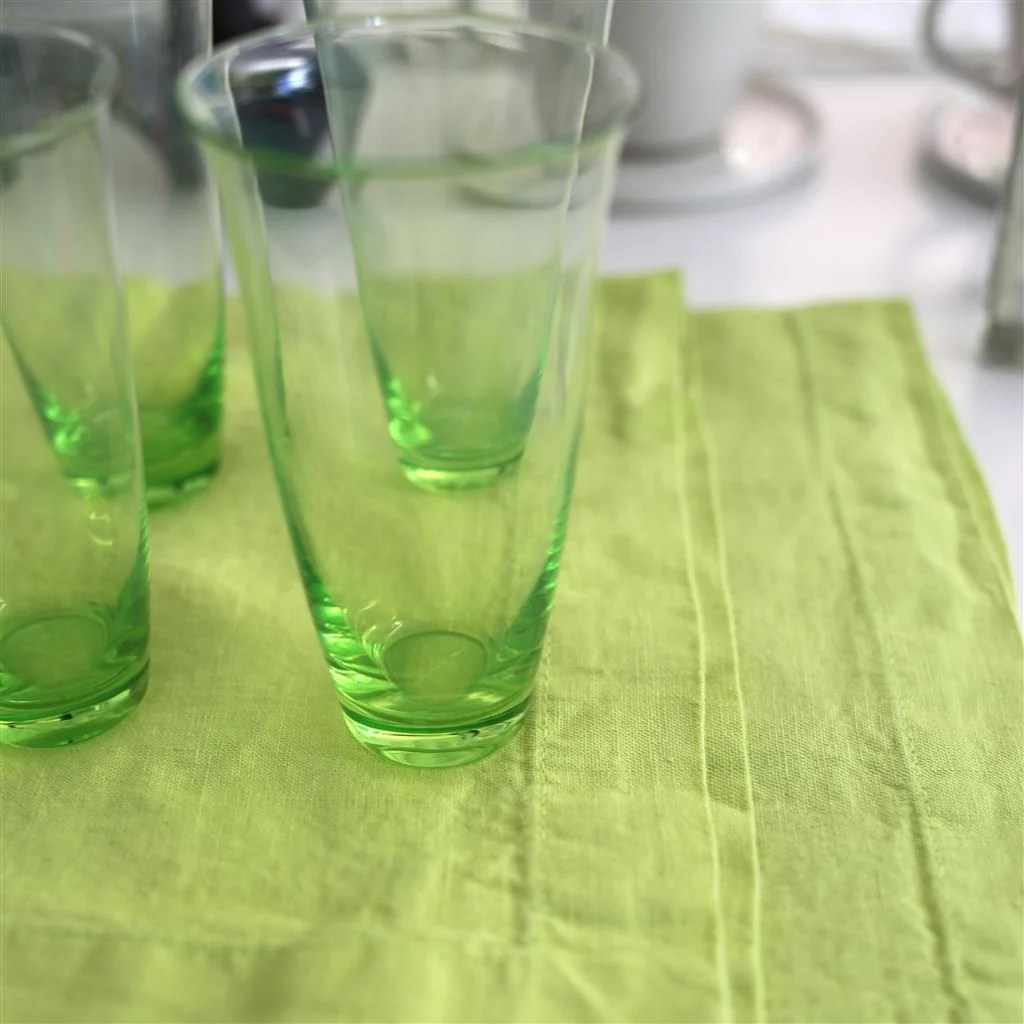 Lario Chartreuse Linen Placemats & Napkins Designers Guild