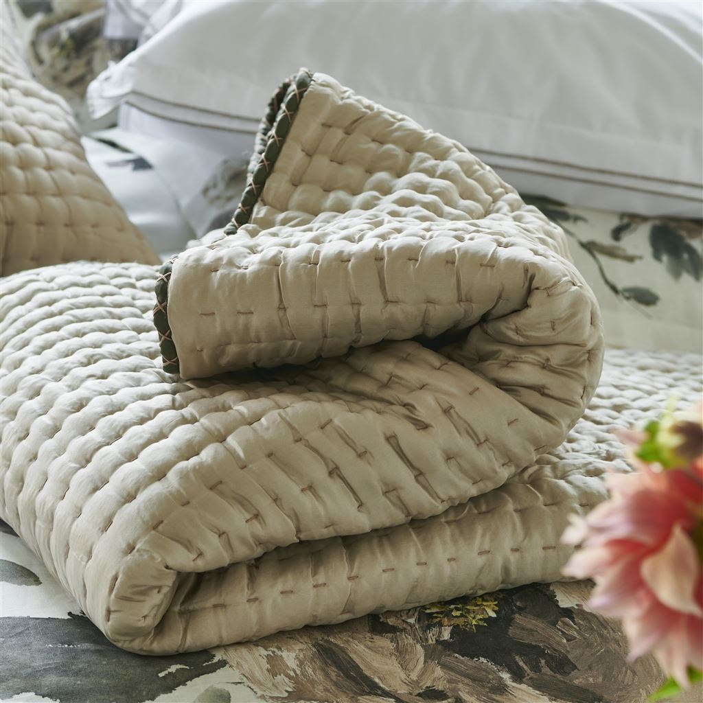 Chenevard Espresso & Birch Quilts & Pillowcases Designers Guild