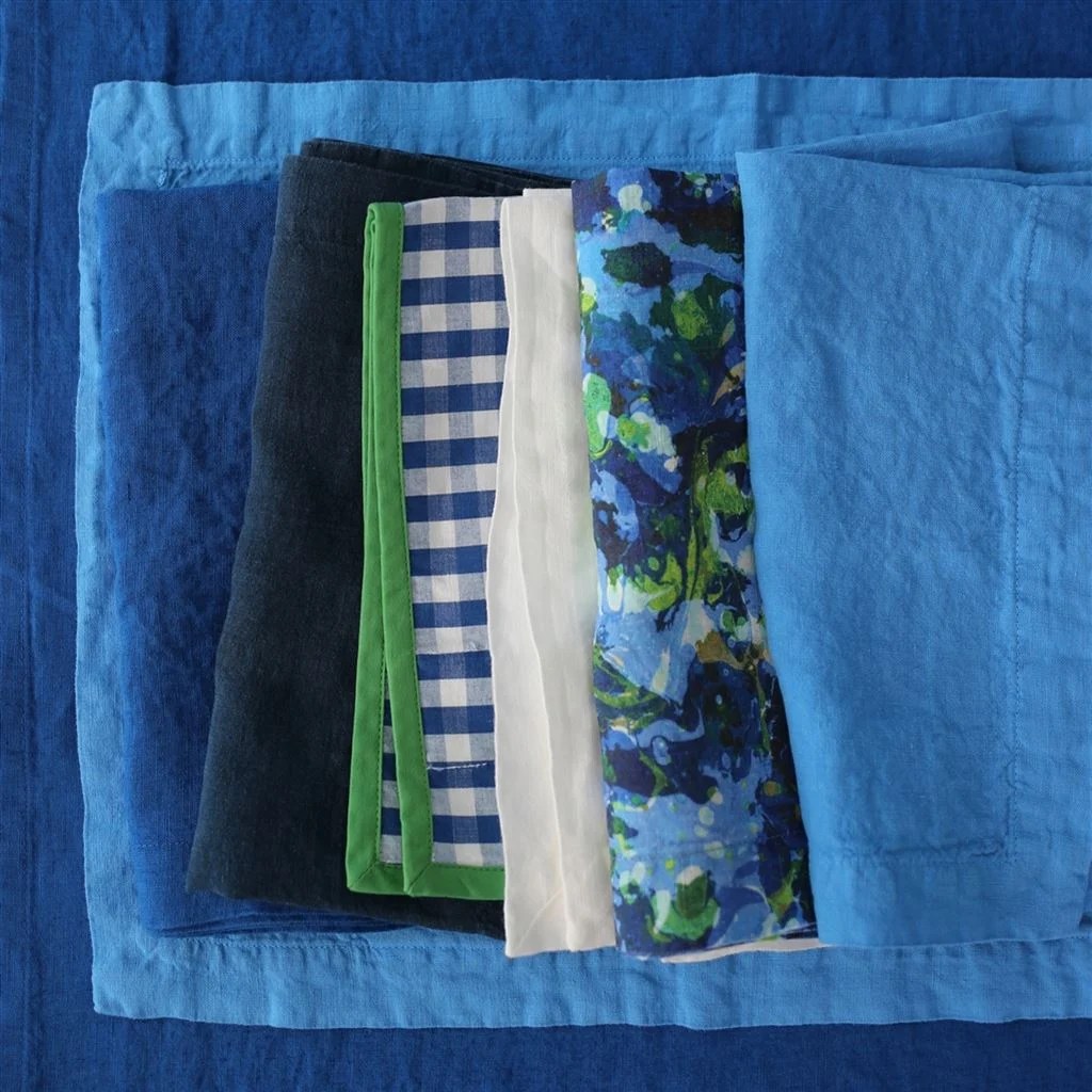 Lario Delft Table Cloth, Runner, Placemats & Napkins Designers Guild