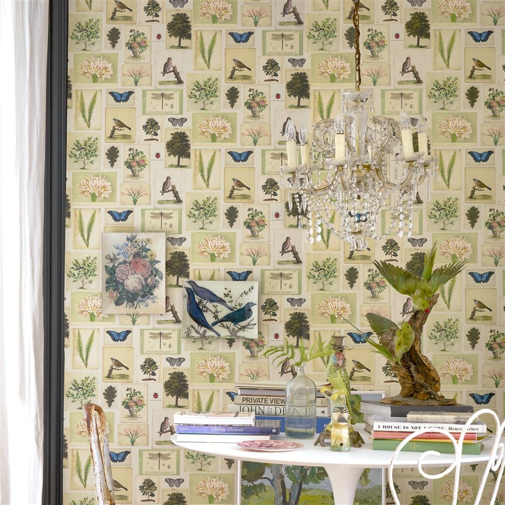 Flora And Fauna Cloud Blue Wallpaper John Derian Designers Guild