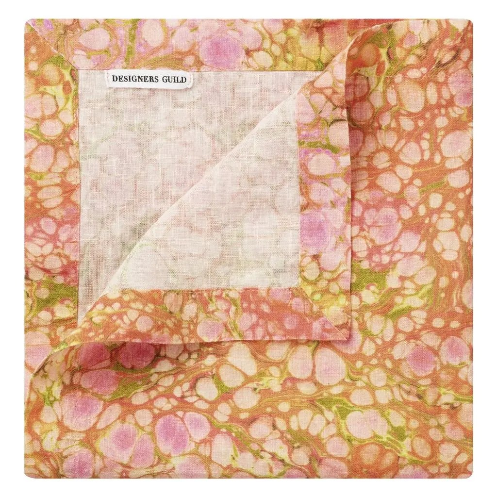 Delahaye Peony Linen Runner, Placemats & Napkins Designers Guild