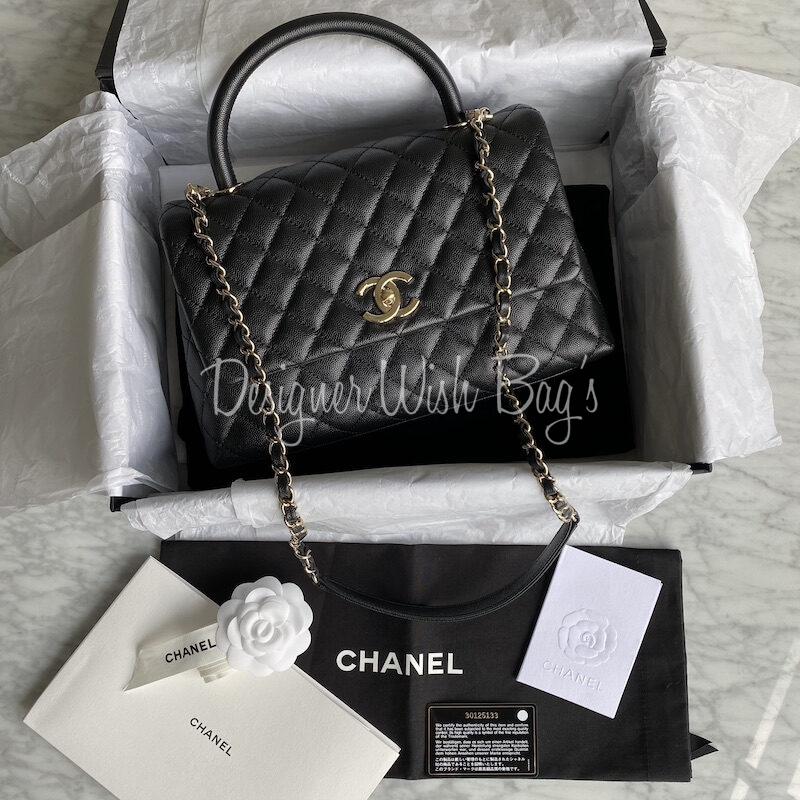 Chanel Coco Handle Black Medium Designer WishBags