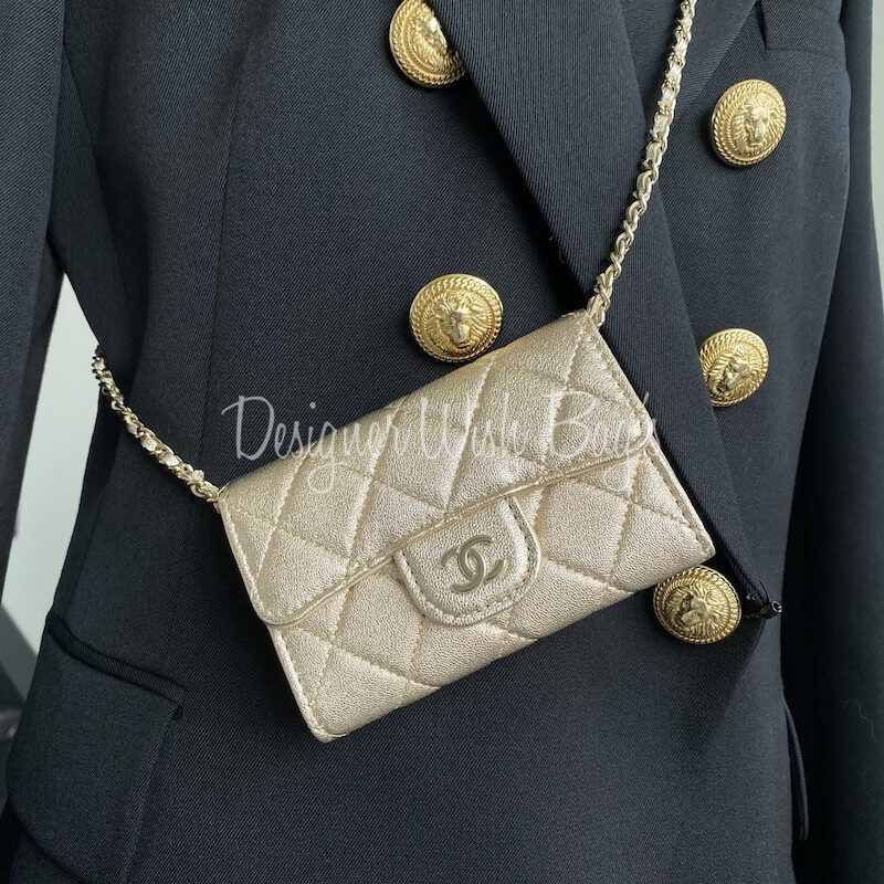 Chanel Card Holder with chain Belt 21P Designer WishBags