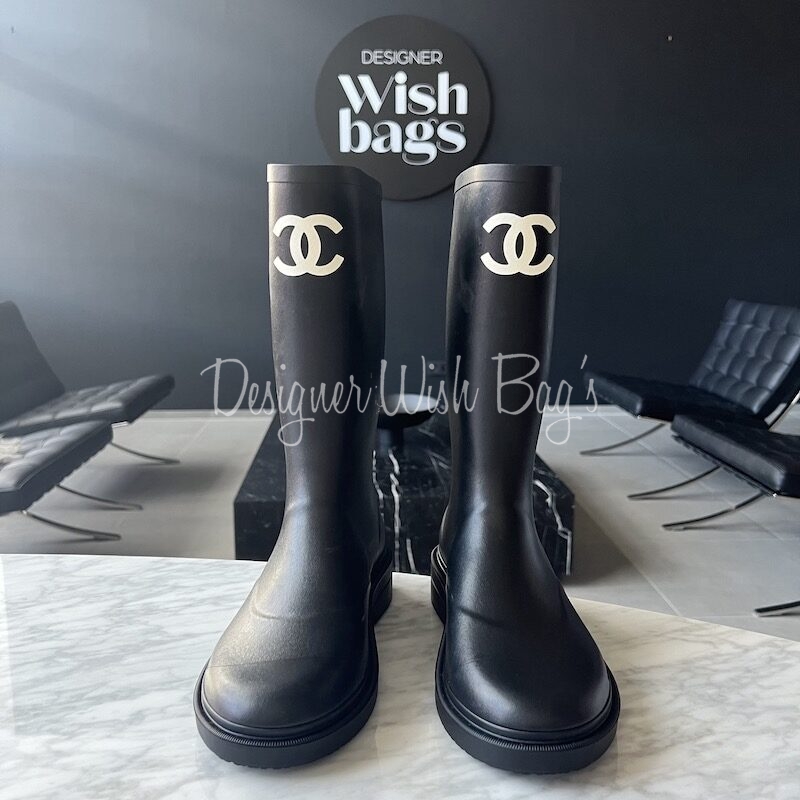 Introducir 45+ imagen rubber boots chanel