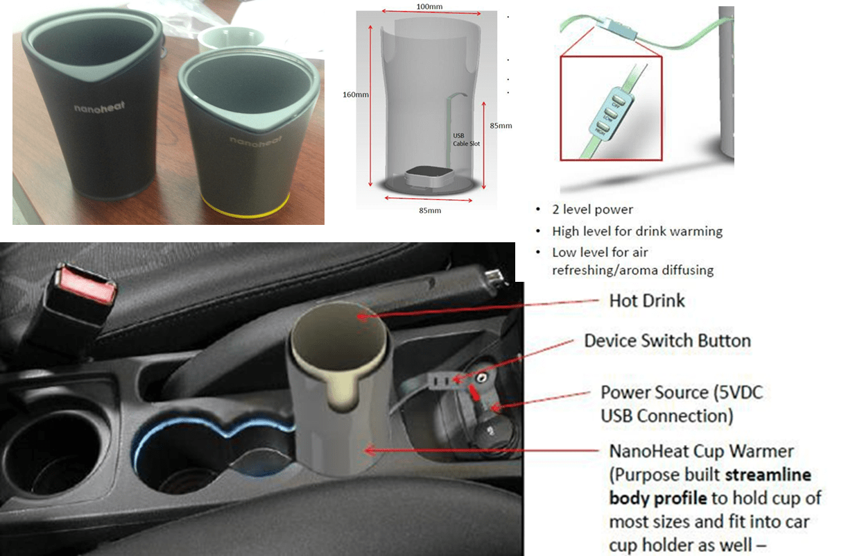 Design HMI Rechargeable InCar Cup Warmer