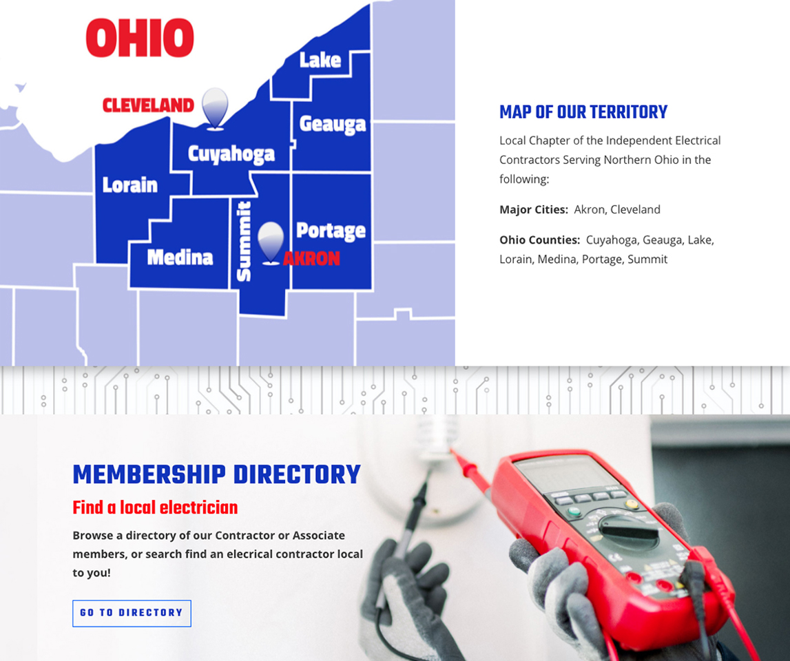 Independent Electrical Contractors of Northern Ohio site Design LBS