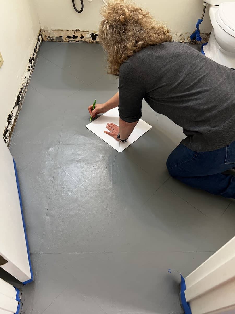 How to paint a checkerboard floor this one takes time Design Morsels