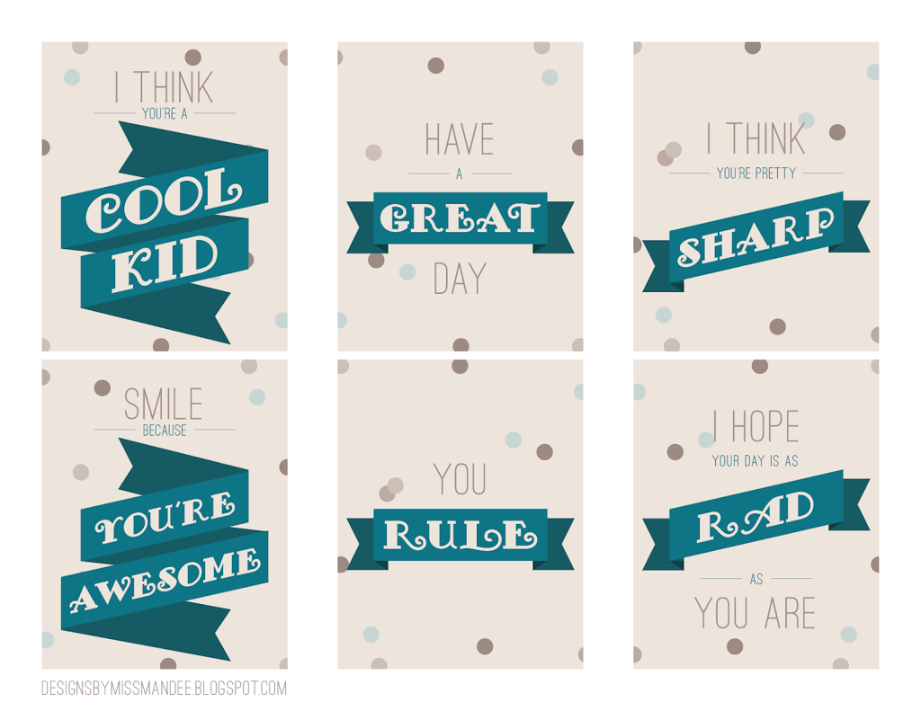 Back to School Printable Lunch Notes Designs By Miss Mandee