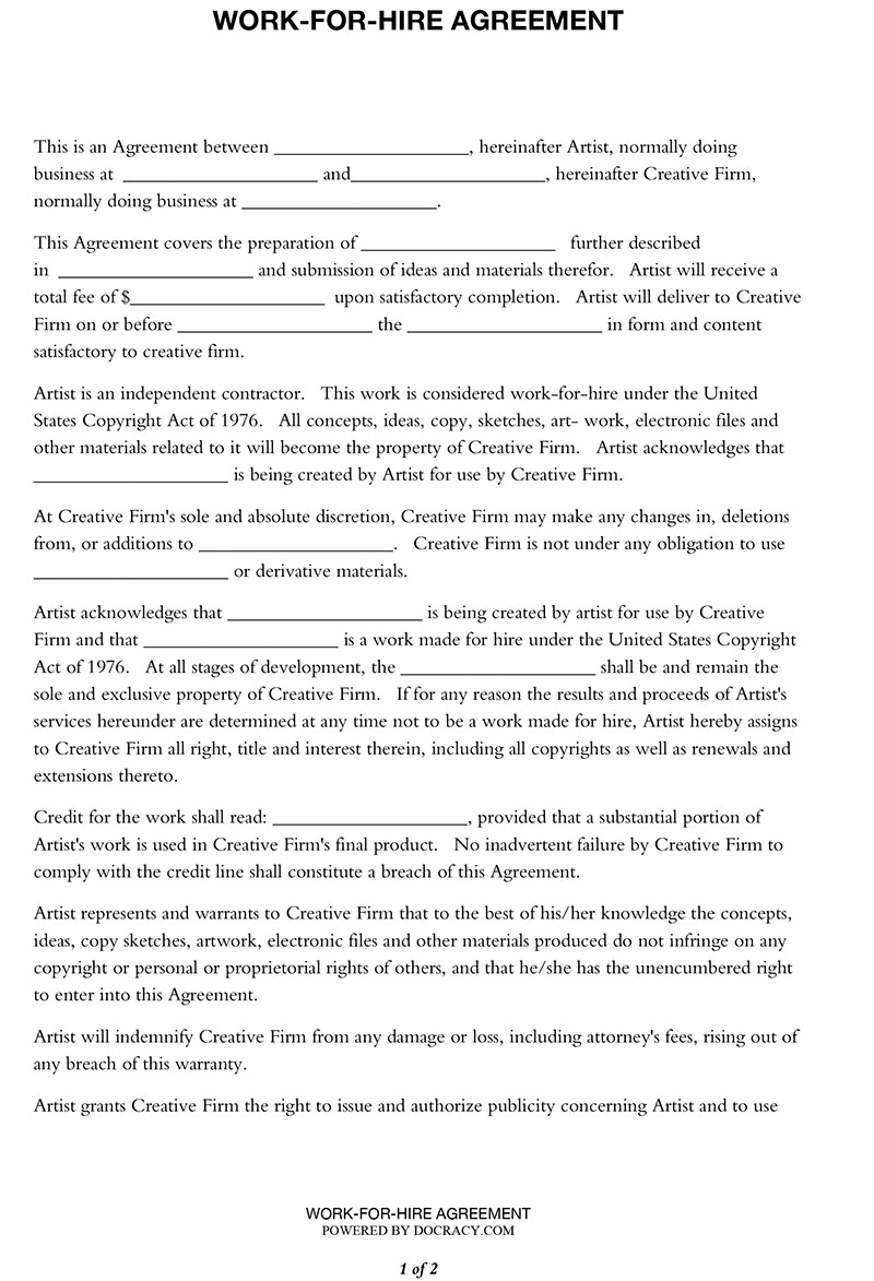 Graphic Design Agreement Form