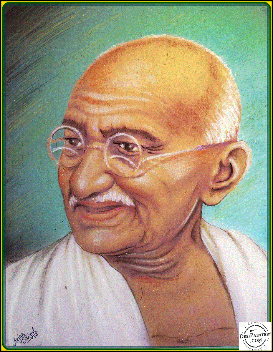 Pastel Painting of Mahatma Gandhi