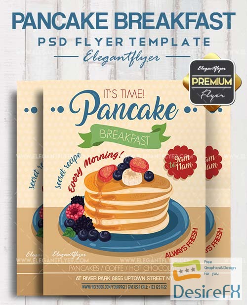 Download Pancake Breakfast V1 2018 Flyer PSD Template + Facebook Cover