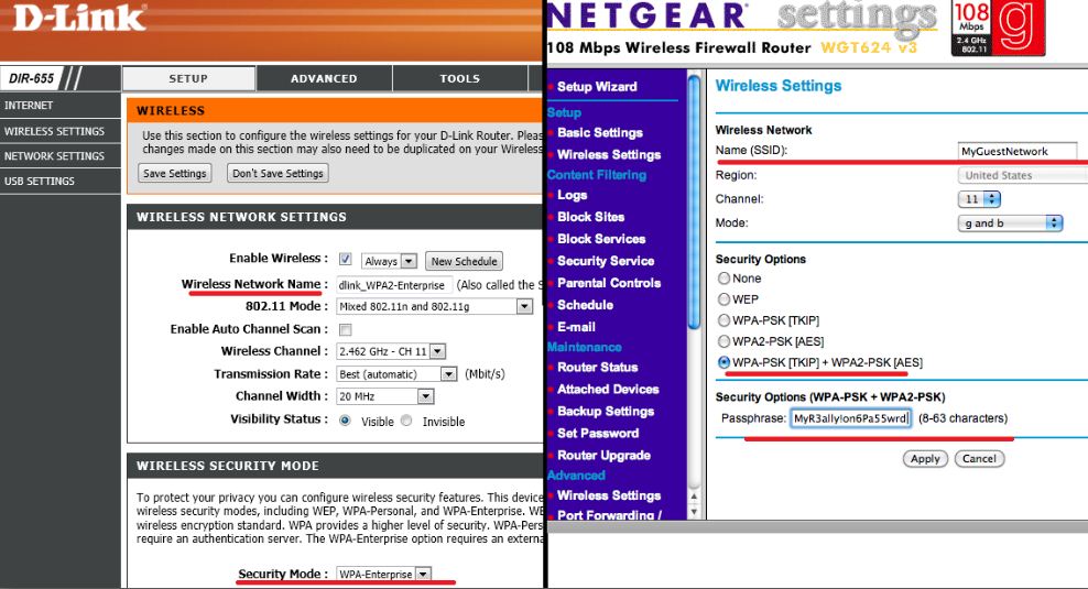 wireless router password change