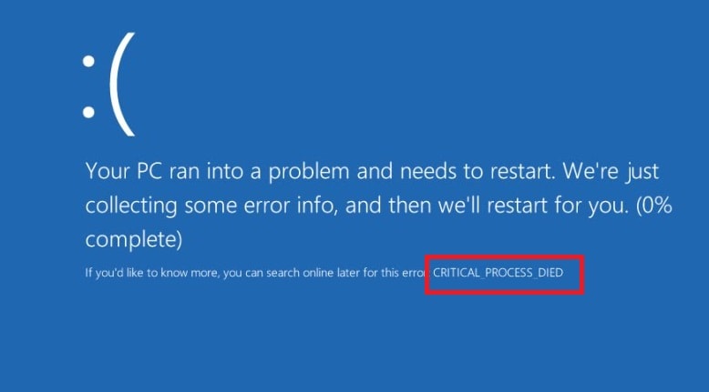 How To Fix “CRITICAL PROCESS DIED” BSOD?
