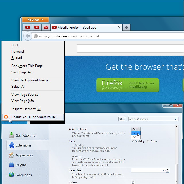 YouTube Smart Pause Tab wechseln und das Video hält an als Addon für