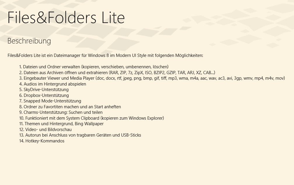 Files&Folders Lite Ein All in One Talent als Windows 8.1 Dateimanager