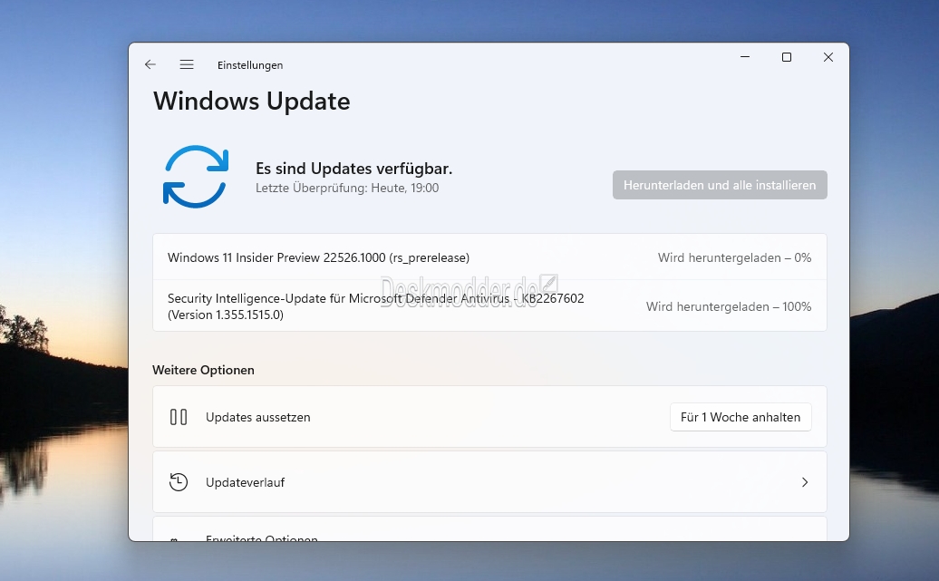 Windows 11 22526 (+ SDK, ADK und WinPE) steht als erste neue Version im