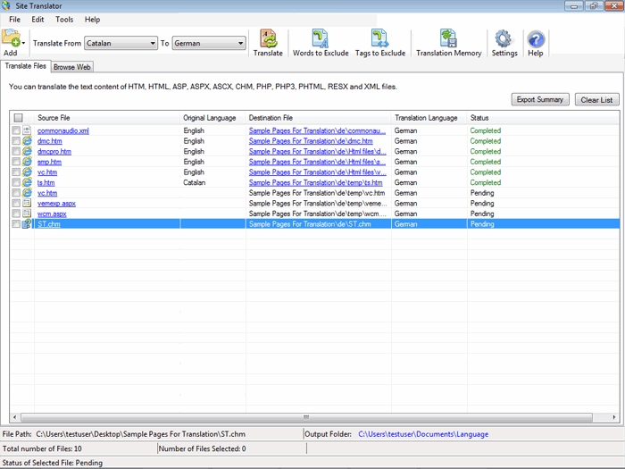 Site Translator Agregar archivos y carpetas de la TraducciÃ³n