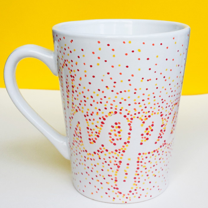 DIY Dotted Sharpie Mugs Using Dollar Store Mugs