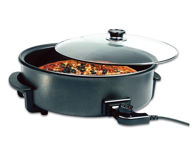 Pizza Pan Poêle Electrique Multifonction 42cm 1500W Destockage Grossiste