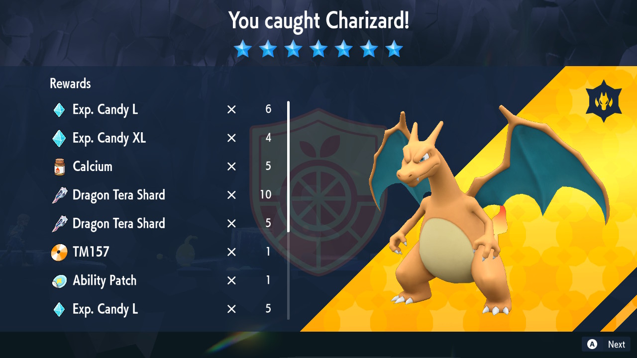 Pokemon Scarlet & Violet Charizard info, moves, loot, and stats