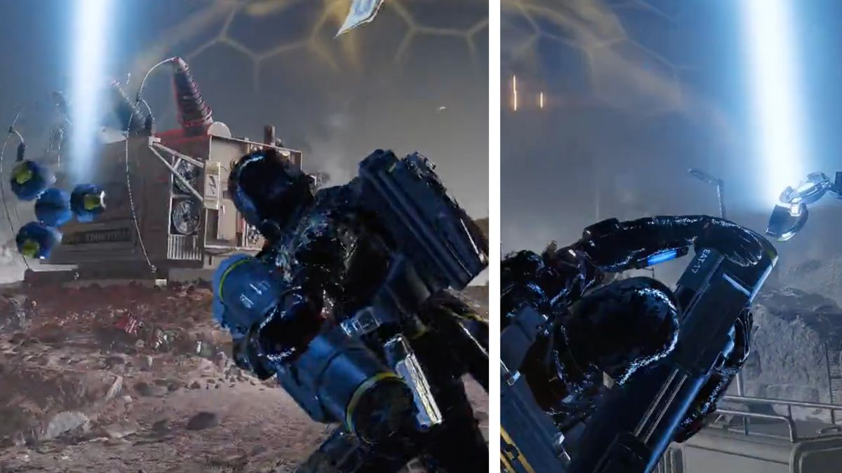 helldivers with beacons on shields in helldivers 2