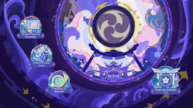 Iridescence Tour event menu in Genshin Impact