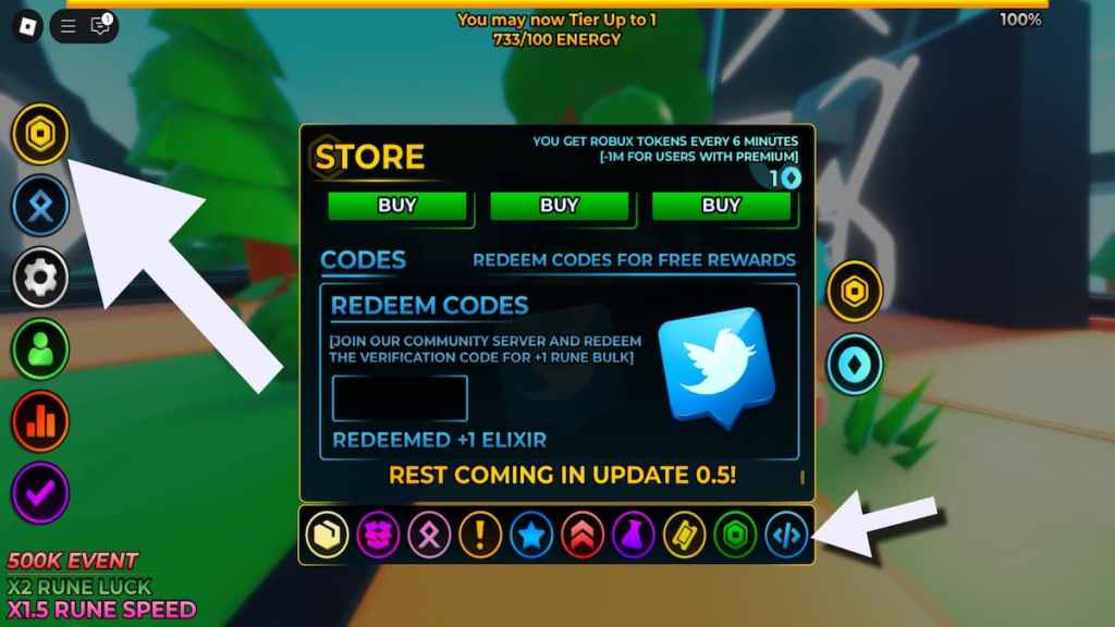How to redeem codes in Ascender Incremental.