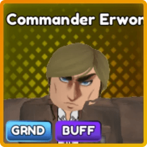 Commander Erwon unit from the Anime Siege Roblox experience