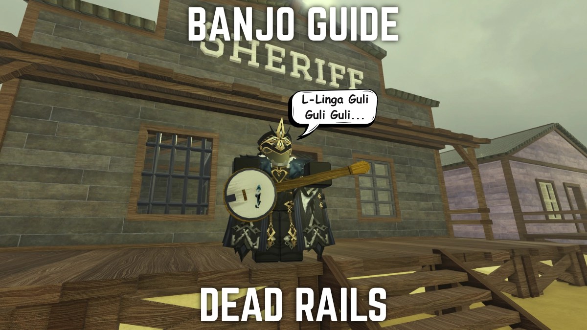 A player in Dead Rails playing the Linga Guli Guli tune on the Banjo