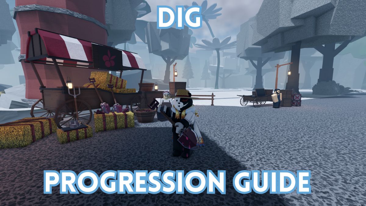 A Roblox Dig player is standing holding a Jam Shovel