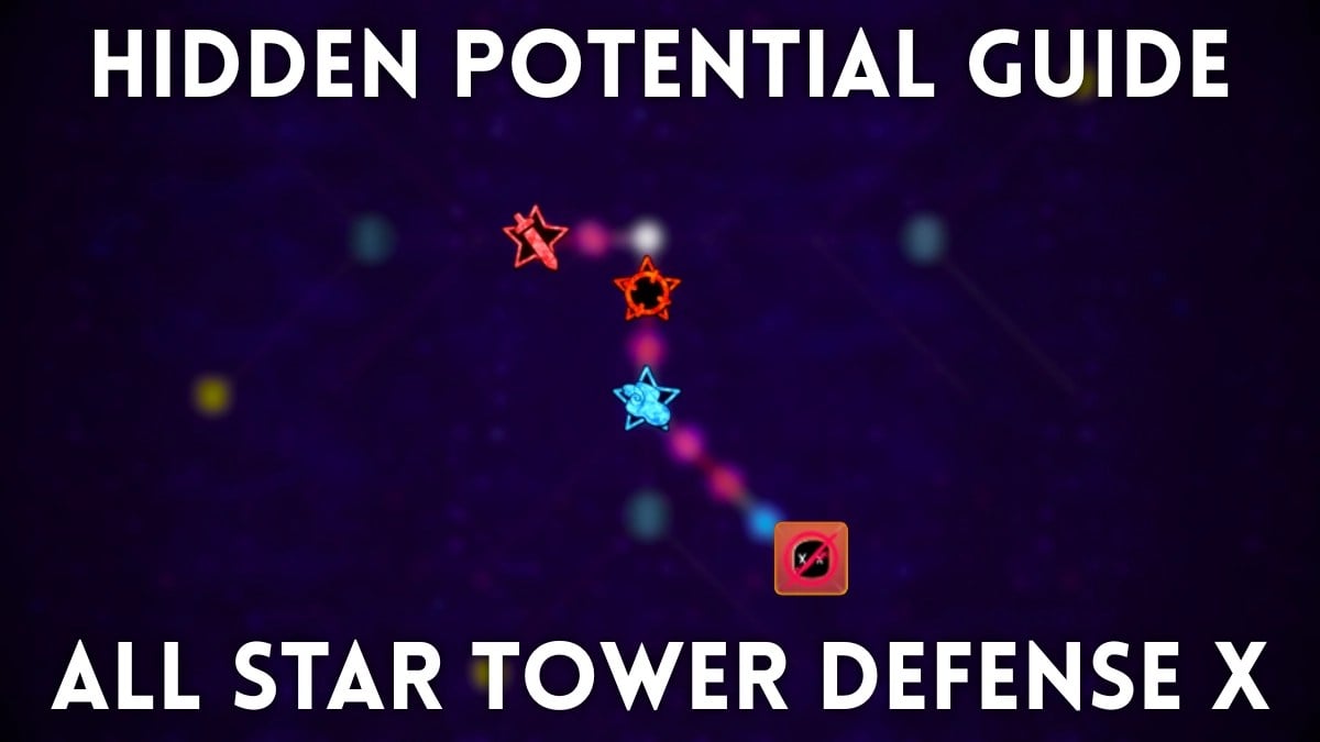 Preview of the Hidden Potential skill tree in the All Star Tower Defense X Roblox experience.
