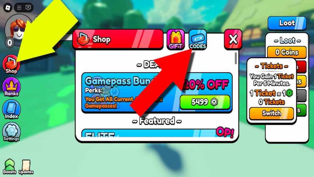 How to redeem codes in Dungeons Incremental 2.