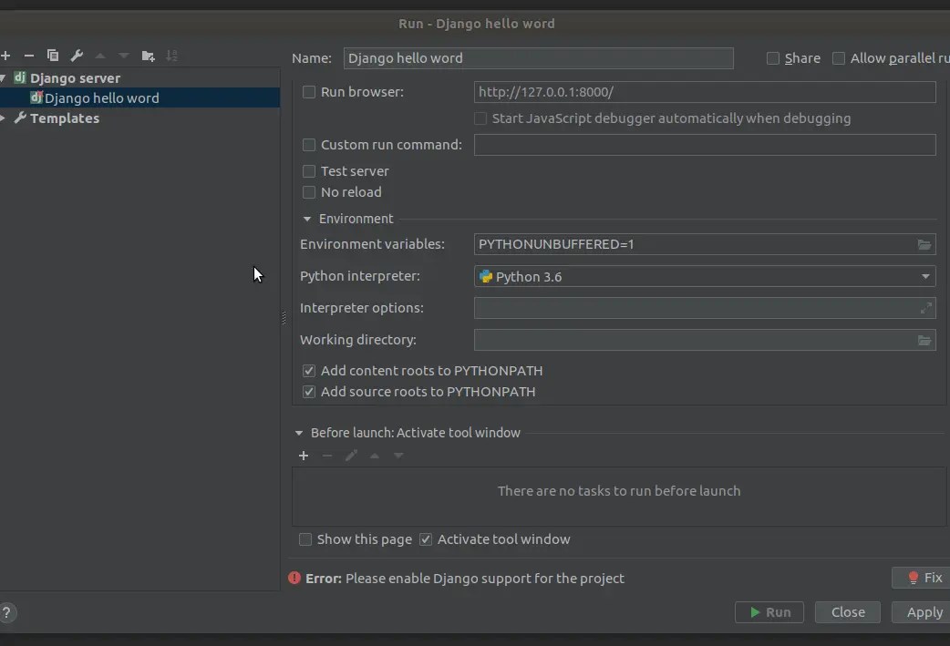How To Import Existing Django Project And Enable Django Support In