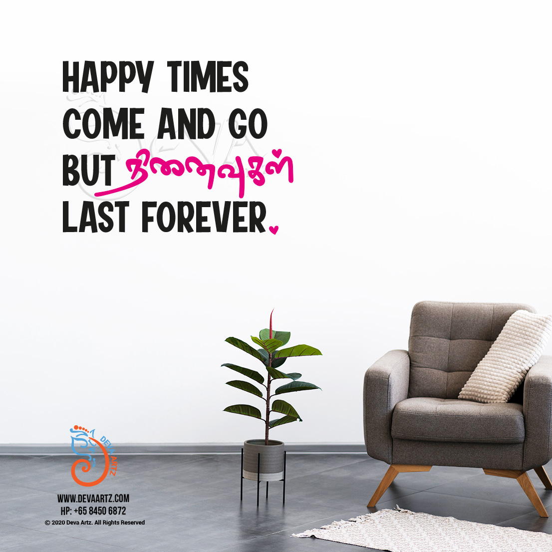 Tamil Typography Decals Customisable designs in singpoare Deva Artz