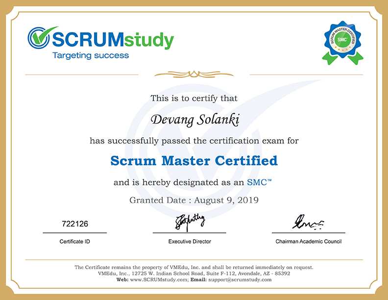 Scrum Master Certified /Mobile UI/UX Design & Development