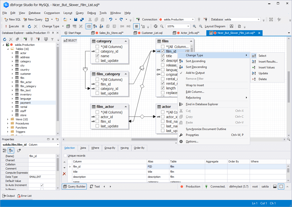 MySQL Query Tool Visual Query Builder by Devart