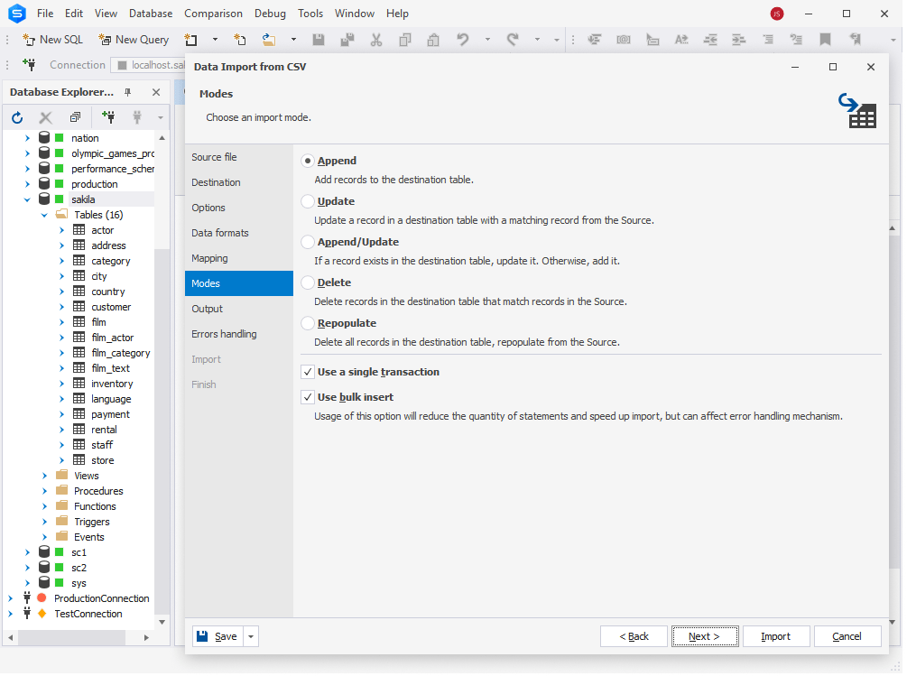 MySQL/MariaDB Import or Export Database from/to SQL file, Excel, CSV