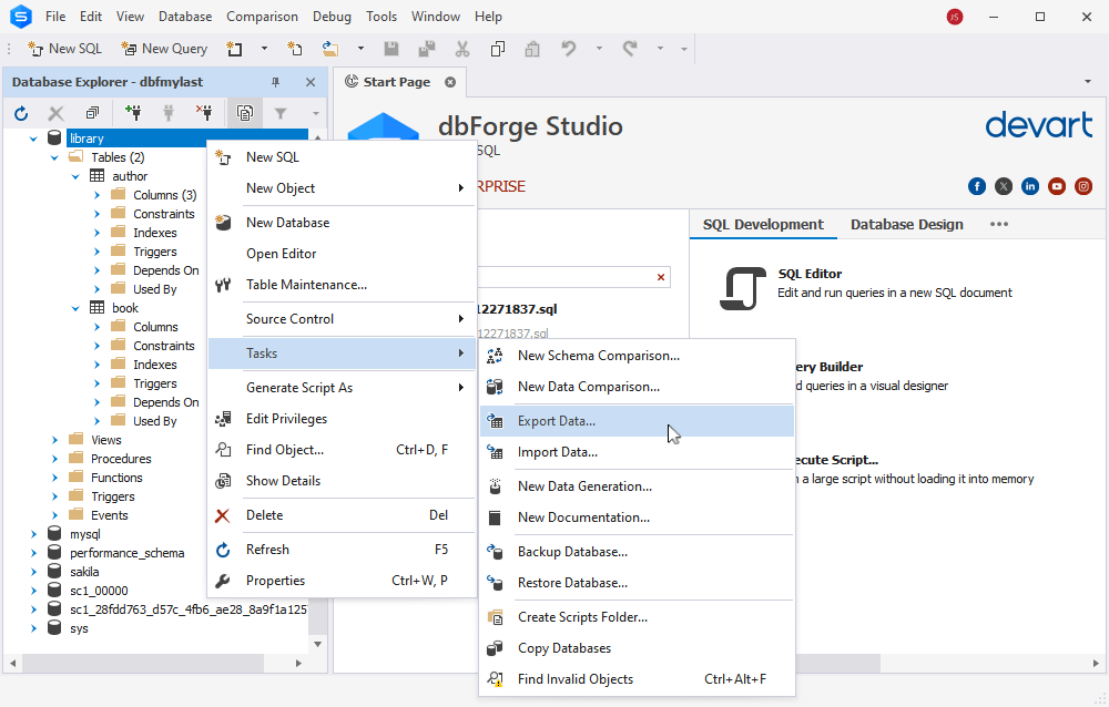 MySQL Sample Database Studio Tutorial